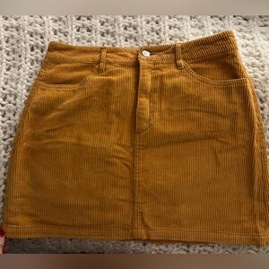 Forever 21 Golden Corduroy Mini Skirt